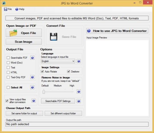 GUI of the Software