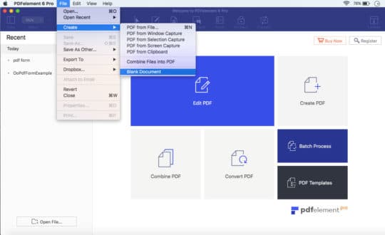 Create Fillable PDF Forms with PDFelement 6 - Step 2