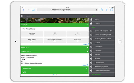 sage x3 - tablet