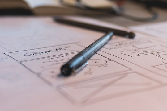 composition-diagram-graph-paper-pen-plan-print-sketch