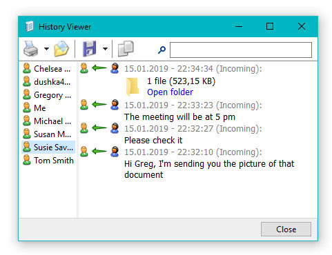 Softros-lan-message-history