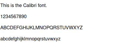 Calibri-font