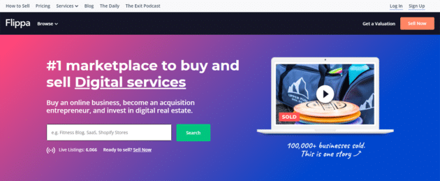 flippa-homepage-screenshot-guide-buy-sell-website