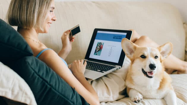 Companion-Credit-Card-Dog-Internet-Laptop-Online-Payment-Order-Pet-Shopping