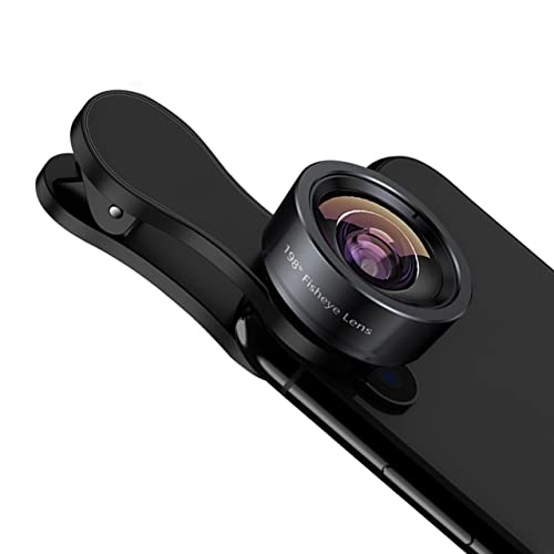 Forced to wrong size: 250x250, natural is 500x500! KEYWING Fisheye Lens 198° Fish Eye Phone Camera Lens Kit for iPhone Fish Bowl Camera Lens Attachments for iPhone Samsung Smartphone Black