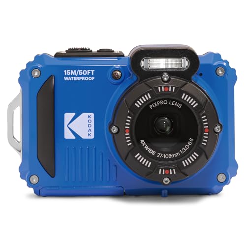 KODAK PIXPRO WPZ2 Rugged Waterproof Shockproof Dustproof WiFi Digital Camera 16MP 4X Optical Zoom 1080P Full HD Video Vlogging Camera 2.7